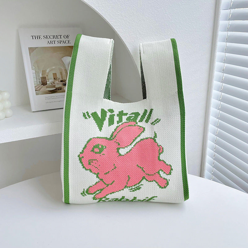 Rabbit Knitted Tote Bag