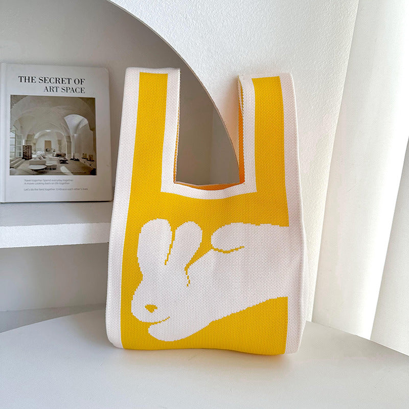 Rabbit Knitted Tote Bag