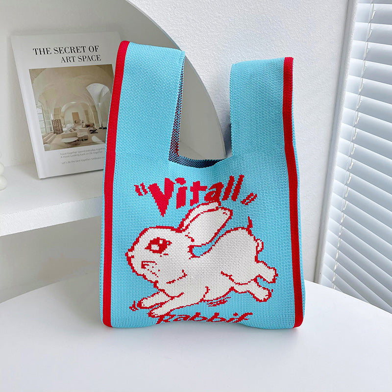 Rabbit Knitted Tote Bag