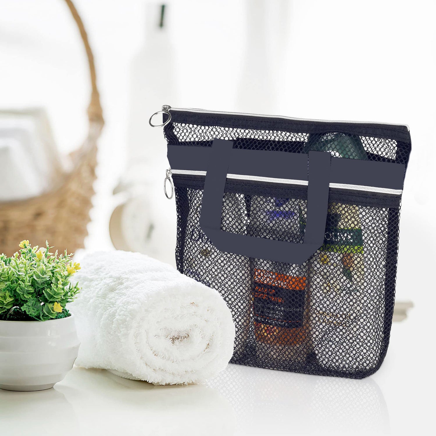 Shower Handbag Transparent Mesh Storage Bag