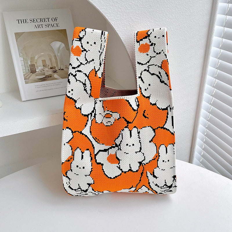 Rabbit Knitted Tote Bag