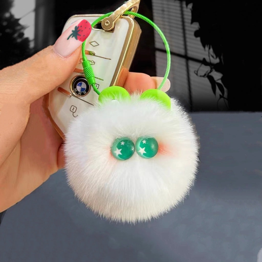 Rabbit Fur Cute Rainbow Hair Bulb Pendant