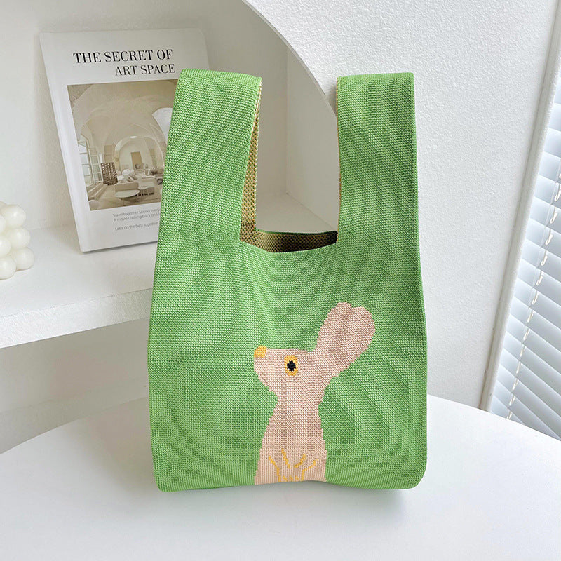 Rabbit Knitted Tote Bag