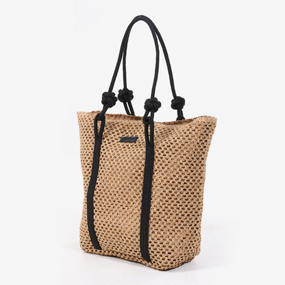 Simple Shoulder Hollow Out Woven Bag