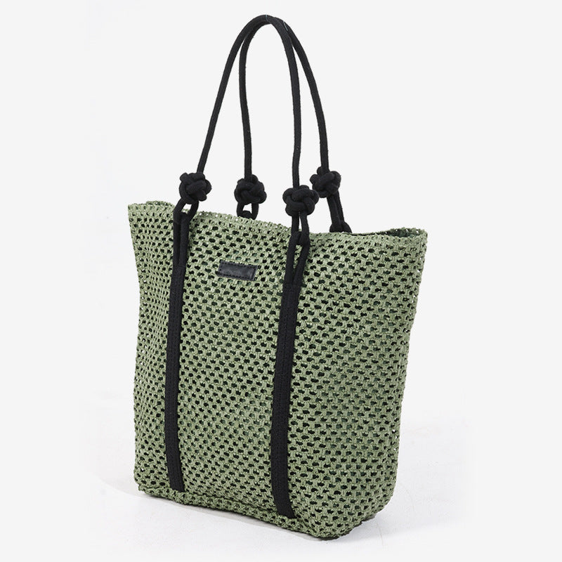 Simple Shoulder Hollow Out Woven Bag