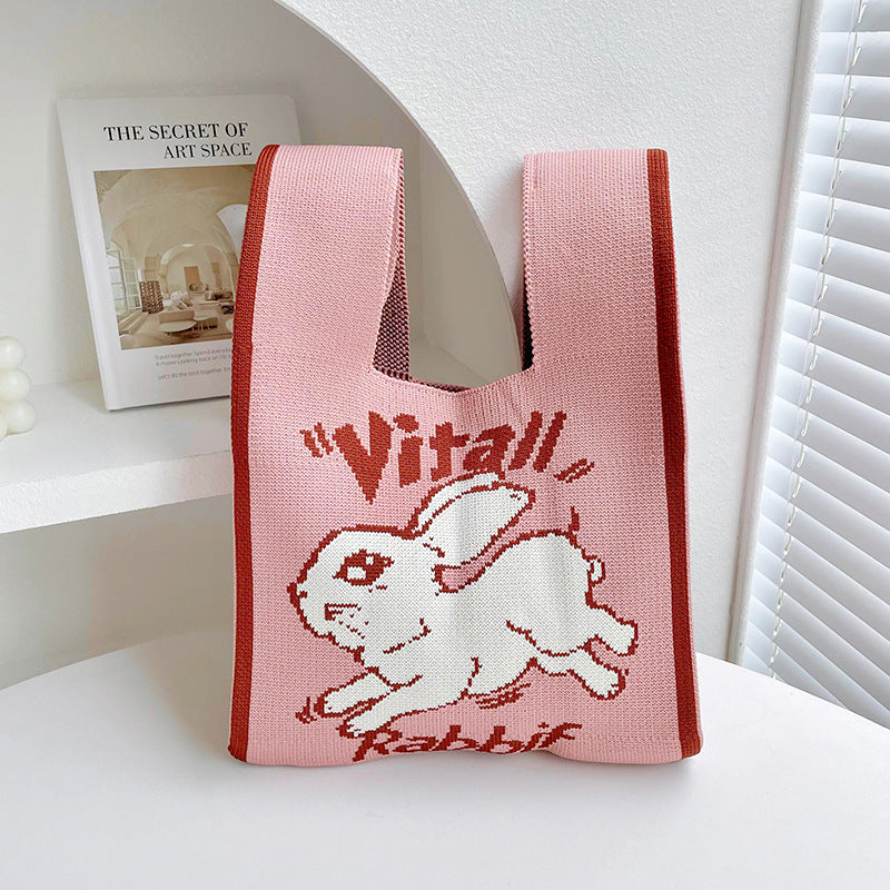 Rabbit Knitted Tote Bag