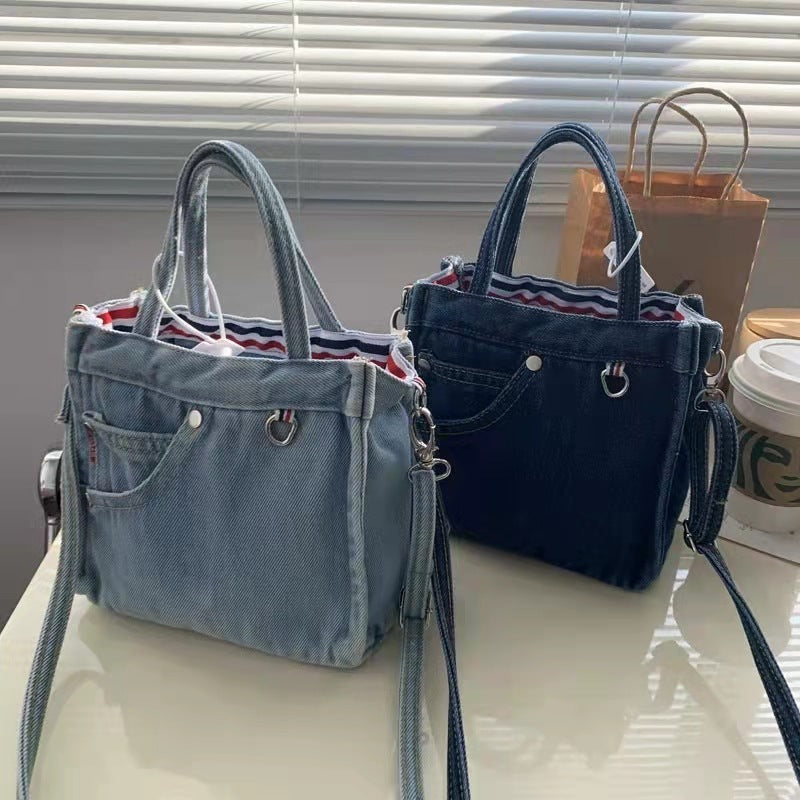 Denim Versatile Tote &amp; Shoulder Bag