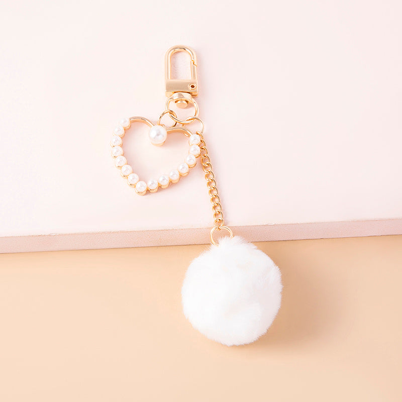 White Plush Ball Pompoms Charm