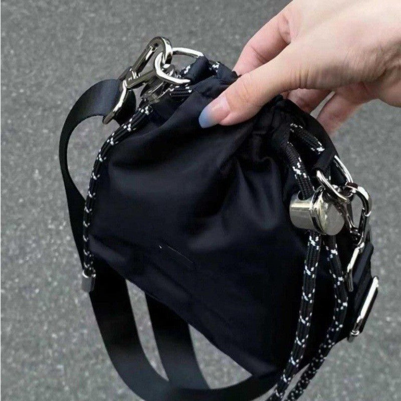 Nylon Chain Drawstring Bucket Bag