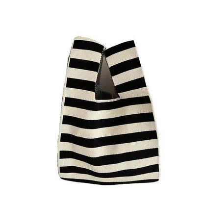 Black &amp; White Knitted Tote Bag