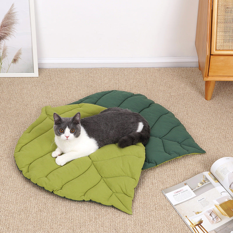 Cat Mattress Leaf Shape Cat Nest Cat And Dog Floor Mat Cover Warm Pad