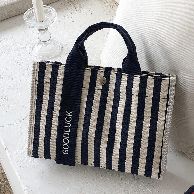 Good Luck Stripe Canvas Bag