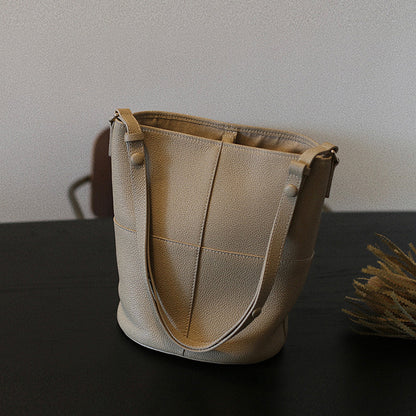 Bucket Leather Casual Shoulder Bag