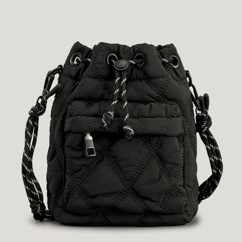 Cushion Cotton Bucket Bag Niche Nylon Rhombus