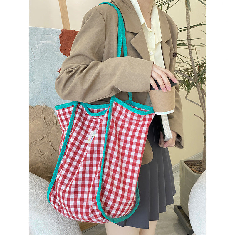 Multicolor Plaid Shoulder Bag