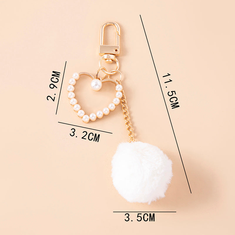 White Plush Ball Pompoms Charm