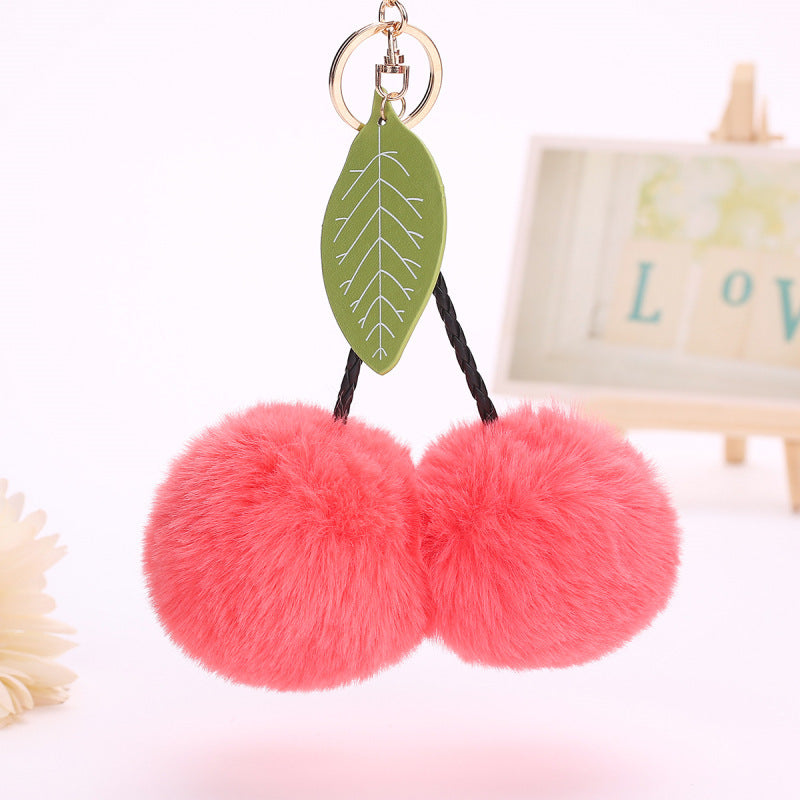 Cute Cherry Leaves Handbag Pendant