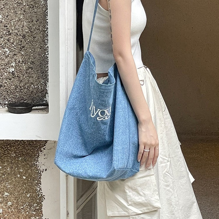 Minimalist Denim Canvas Bag