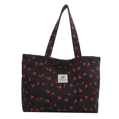 Large Capacity Floral Nylon Shoulder Bag