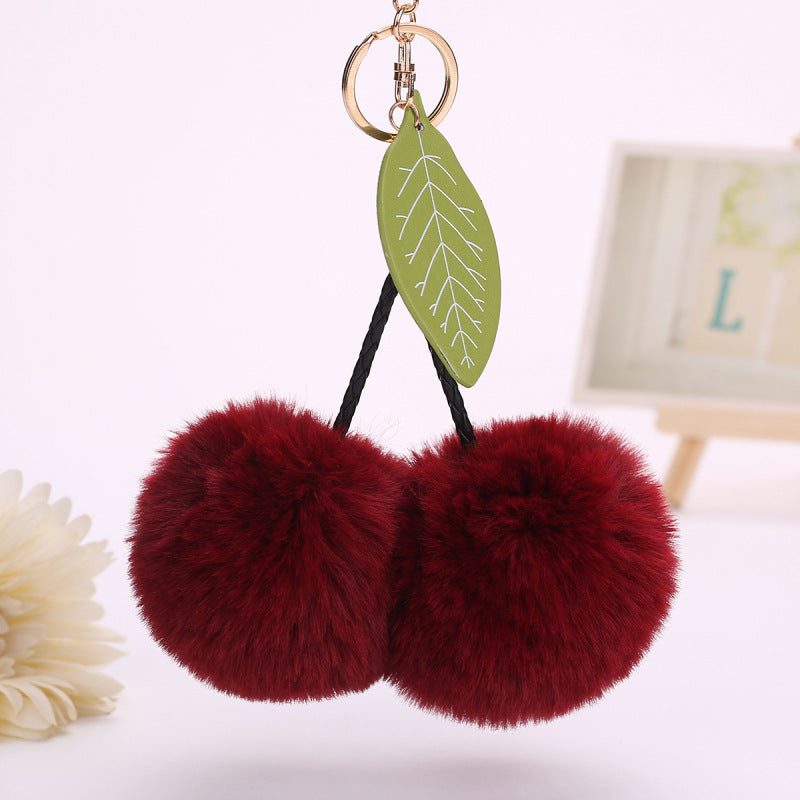 Cute Cherry Leaves Handbag Pendant