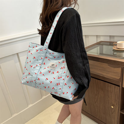 Large Capacity Floral Nylon Shoulder Bag