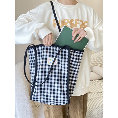 Multicolor Plaid Shoulder Bag