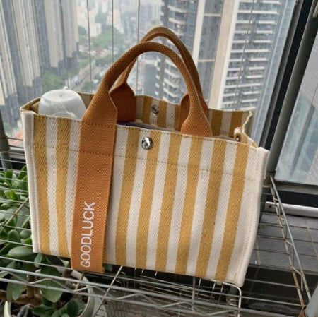 Good Luck Stripe Canvas Bag