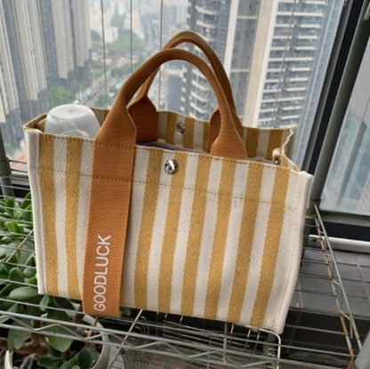 Good Luck Stripe Canvas Bag