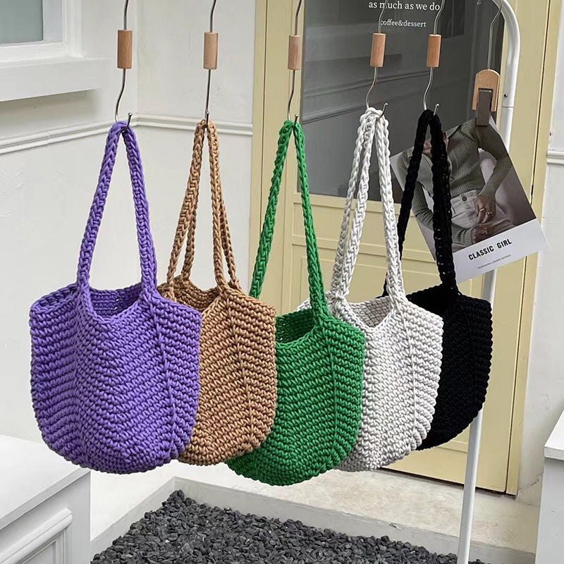 Hollow Beach Woven Bag For Casual Lazy Vacation