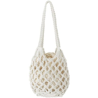 Cotton Hollow Mesh Shoulder Bag