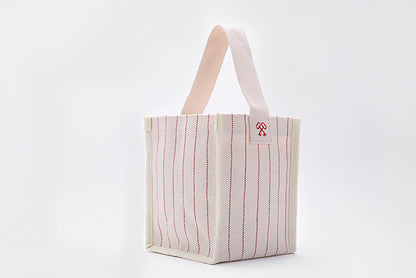 Embroidered Striped Shoulder Organiser Bag