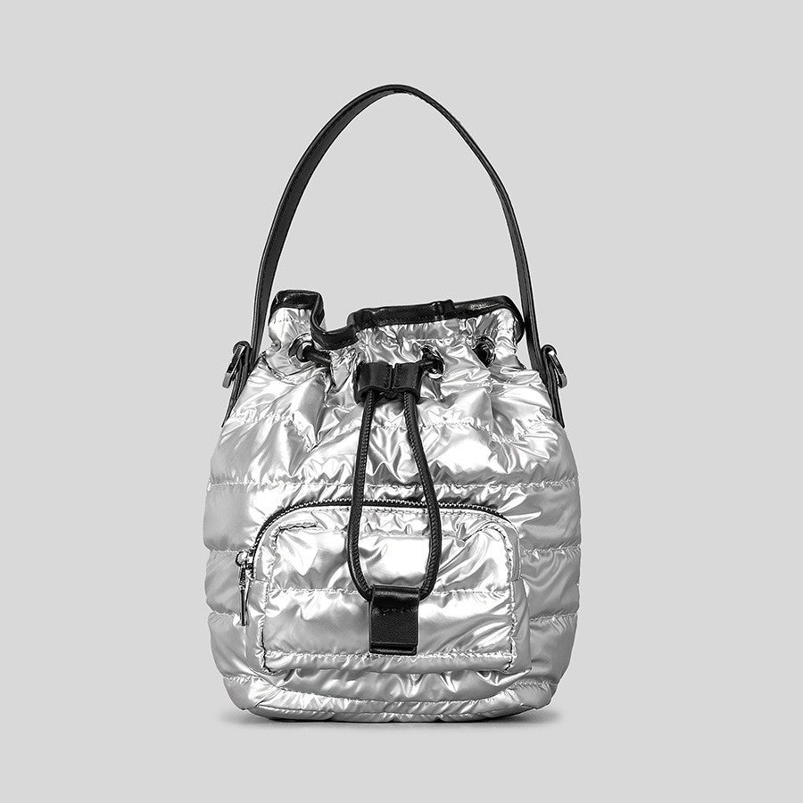 Retro Down Nylon Cotton Bucket Bag