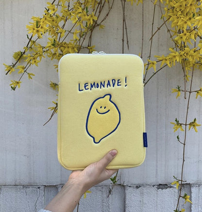 Lemon Embroidery iPad Tablet Storage Bag