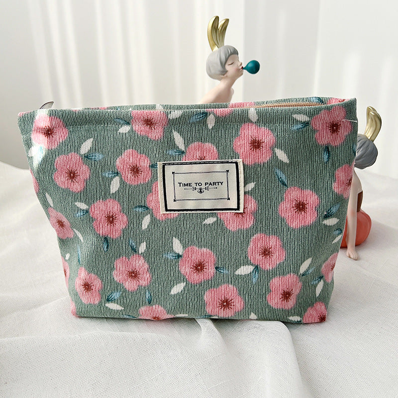 Floral Fabric Travel Portable Storage Bag