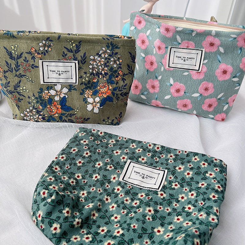 Floral Fabric Travel Portable Storage Bag