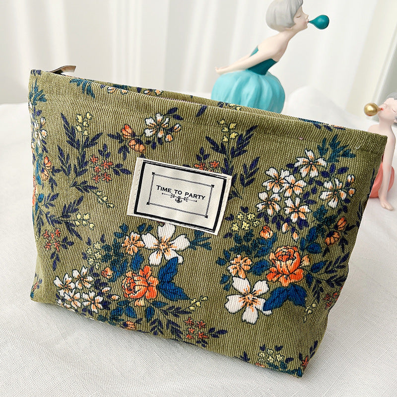 Floral Fabric Travel Portable Storage Bag