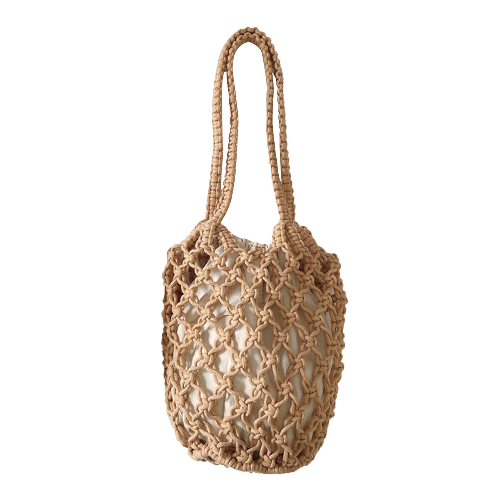 Cotton Hollow Mesh Shoulder Bag