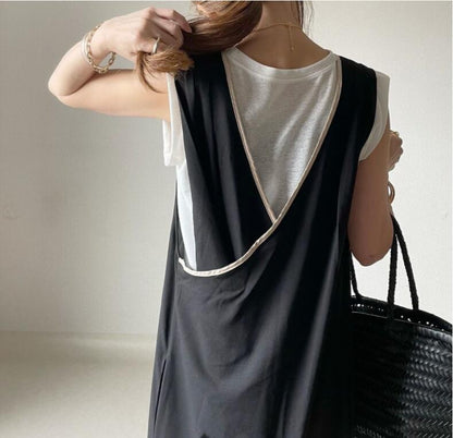 Summer V-neck Sleeveless Dress