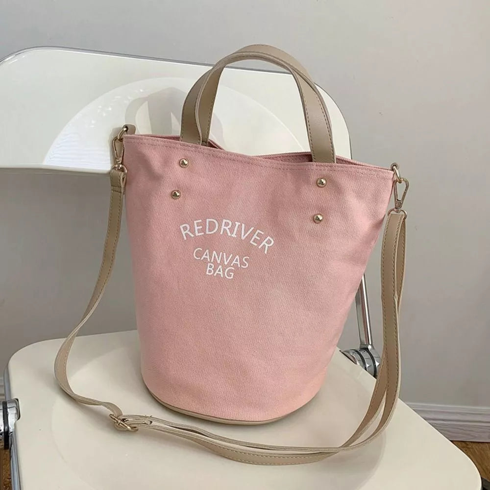 Letter Shoulder Beach Bucket Bag