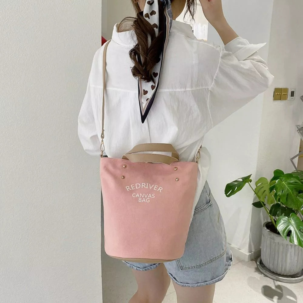 Letter Shoulder Beach Bucket Bag