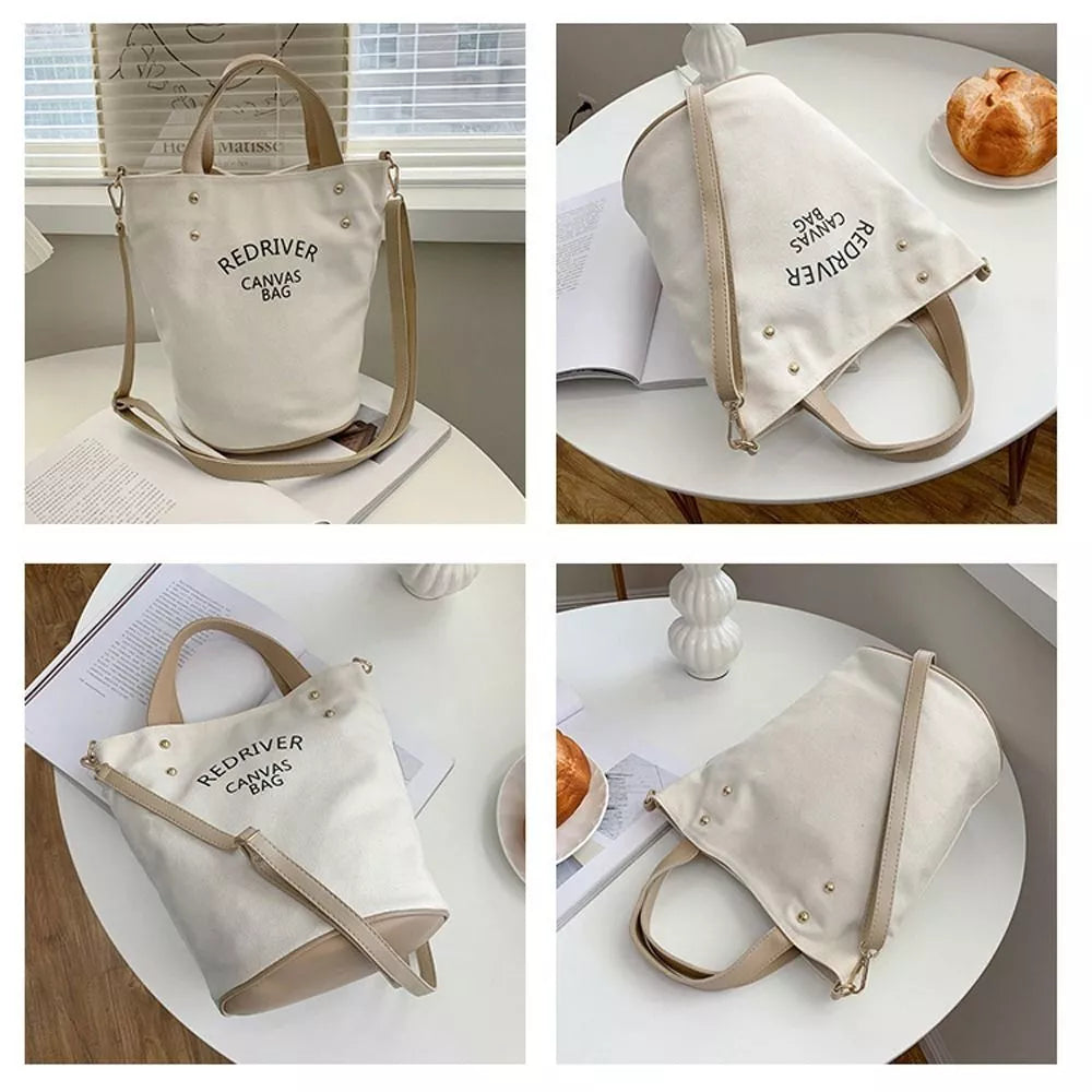 Letter Shoulder Beach Bucket Bag